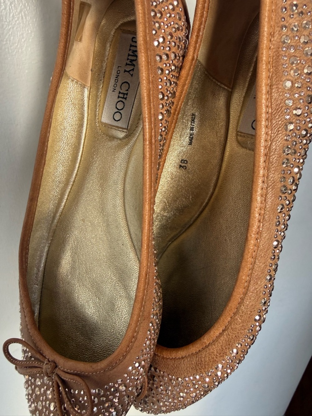 Jimmy Choo Nude Blush Crystal Embellished Ballet Flats - Picture 4 of 12